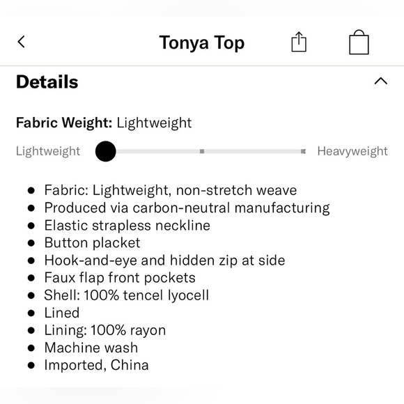 NWT Reformation Tonya Top in Black Size 6 - Strapless Tube Top - Picture 11 of 14